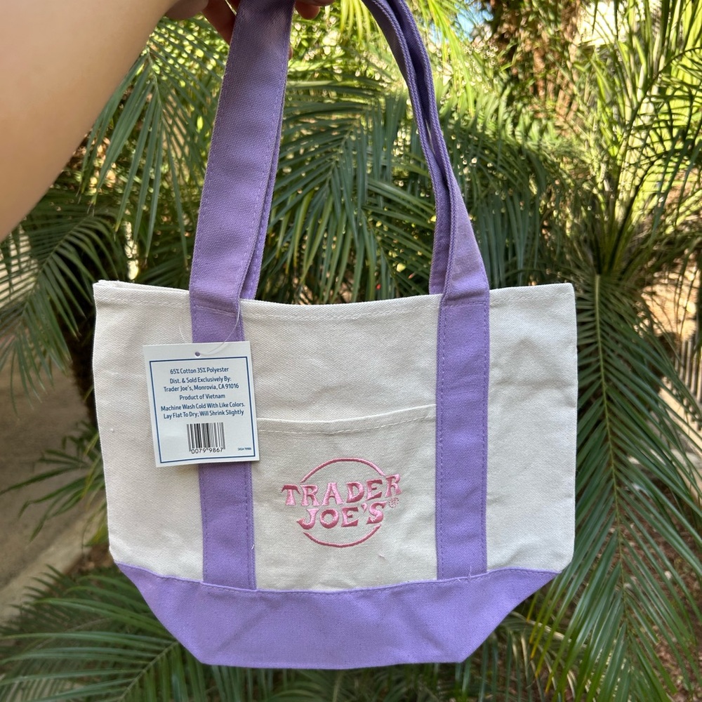 Trader Joe’s Mini Tote Bag Pastel Purple